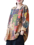 YESNO Women Christmas Sweater Graphic Printed Oversized Pullover Sweaters Casual Loose Knit Tops 2XL S01 CR01