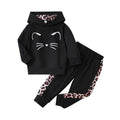 Axumity Kid Toddler Girl Clothes Long Sleeve Leopard Hooded Sweatshirt Top + Colorblock Pants 2PCS Cat Winter Outfit Set(Pink,7-8T)
