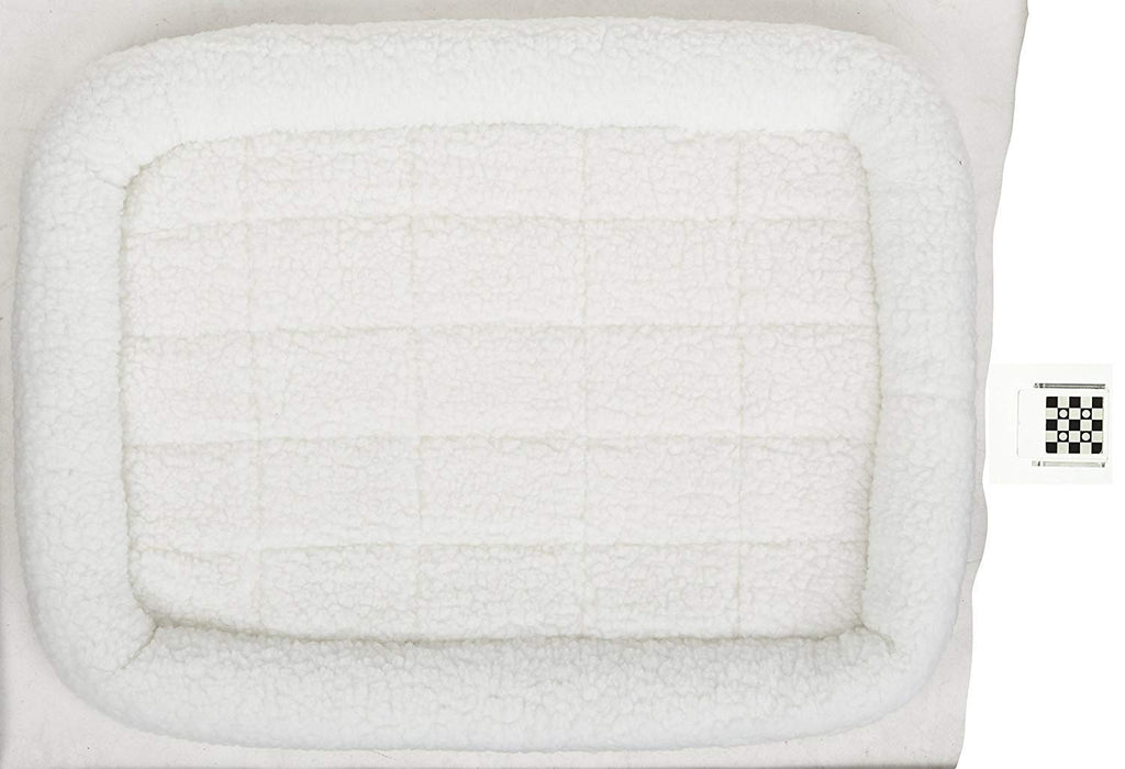 MidWest Homes for Pets QuietTime Dog Bed - White Fleece Bolster, Ultra-Soft and Machine Washable, Fits 30-Inch Crates and Carriers, for Medium Breed Dogs