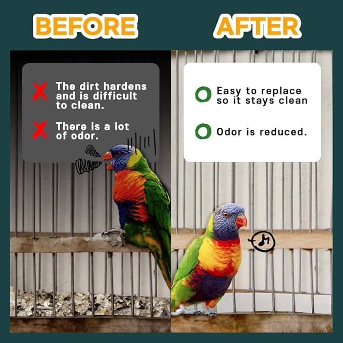 HA SHI Bird Cage Liners, 120 Unscented Newsprint Sheets, 31 x 21.5 in Large