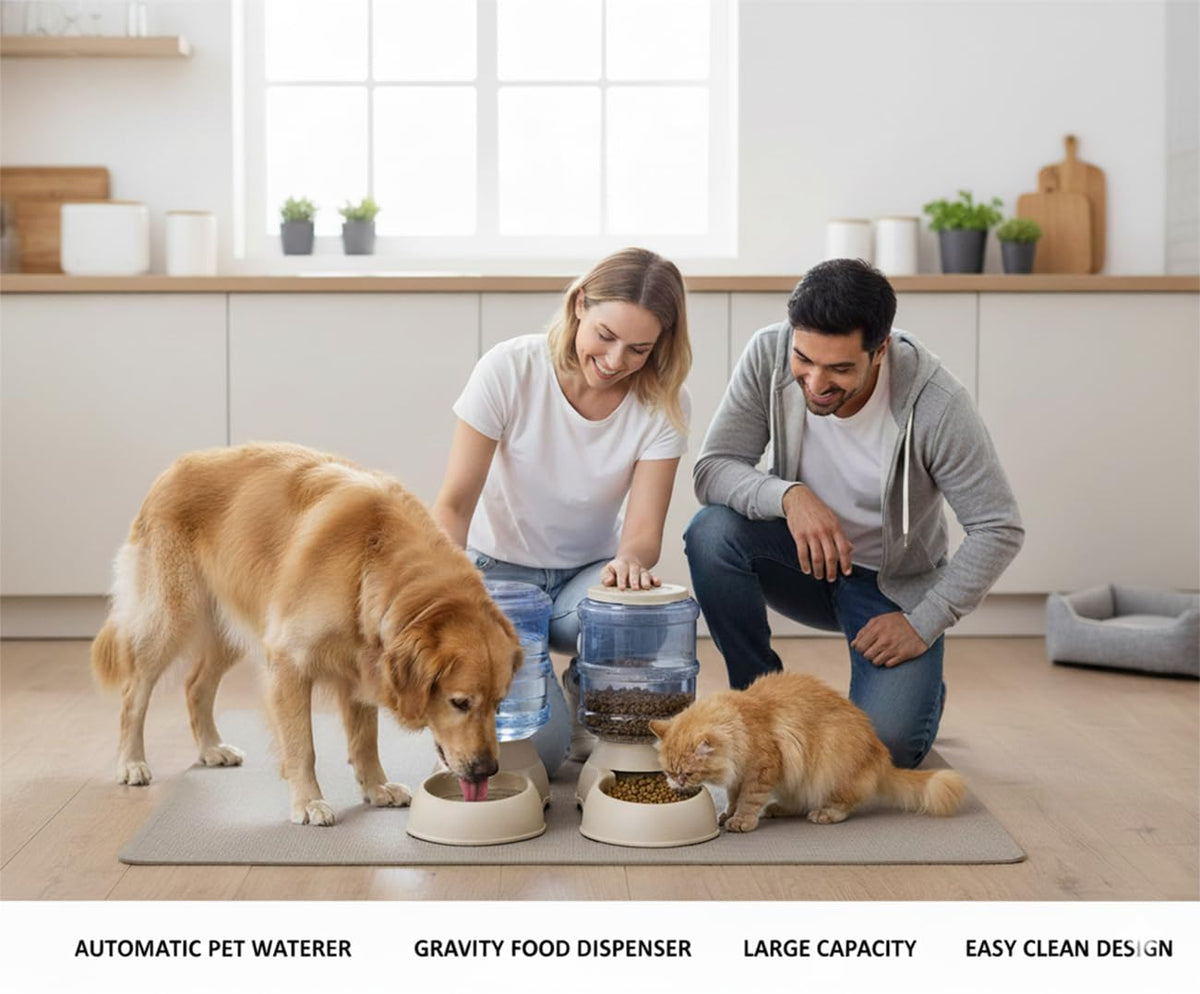 Ito Rocky Automatic Cat & Dog Feeder and Water Dispenser Set with Scoop