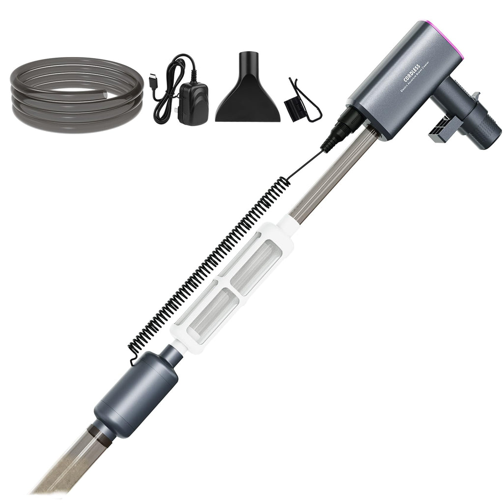 Cordless Aquarium Gravel Cleaner Vacuum, 36W Electric Fish Tank Cleaner