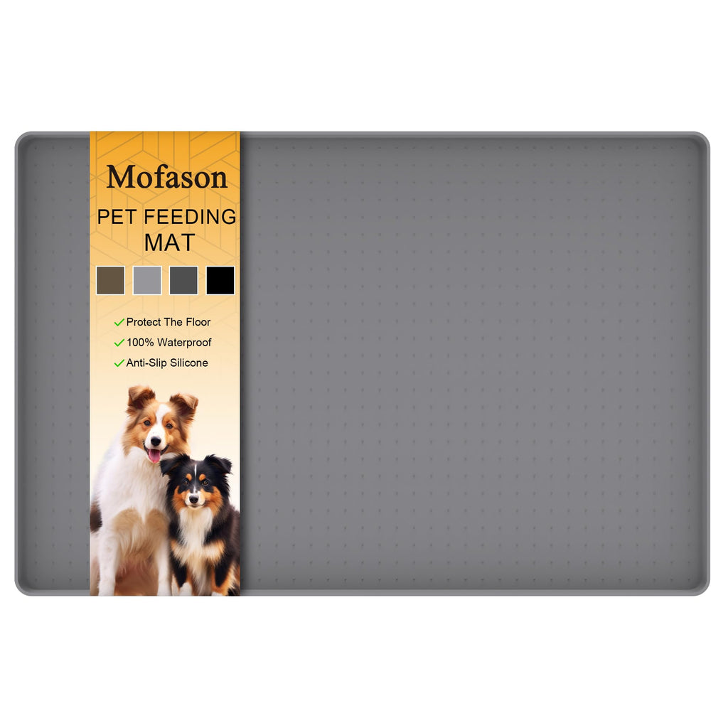 Mofason Silicone pet Food mats for Floor Waterproof Water Tray for pet Bowl