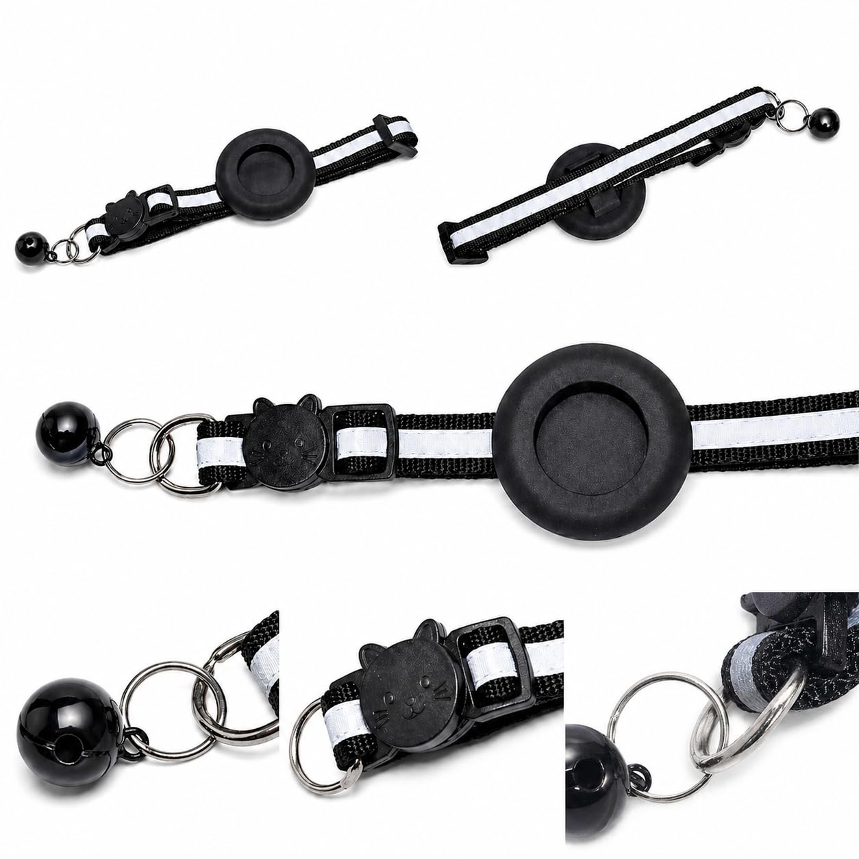 AirTag Cat Collar with AirTag Holder, Breakaway Reflective Cat Tracker Collar with Bell by AmazeGoods