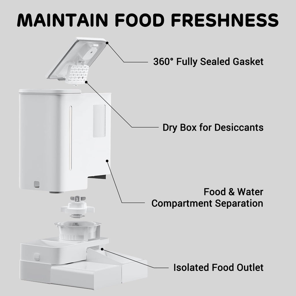 iPettie FW54 5G/2.4GHz WiFi Automatic Feeder and Waterer 2-in-1 Set for Pet