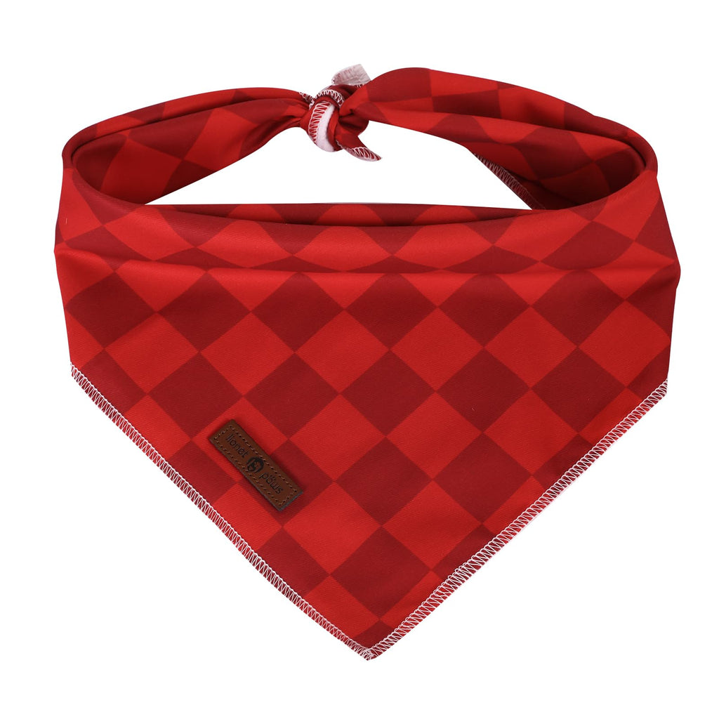 Lionet Paws Christmas Dog Bandana Washable Cotton Handkerchief Scarf Triangle Christmas Red Plaid Dog Bandanas for Medium Large Dogs Girl Boy