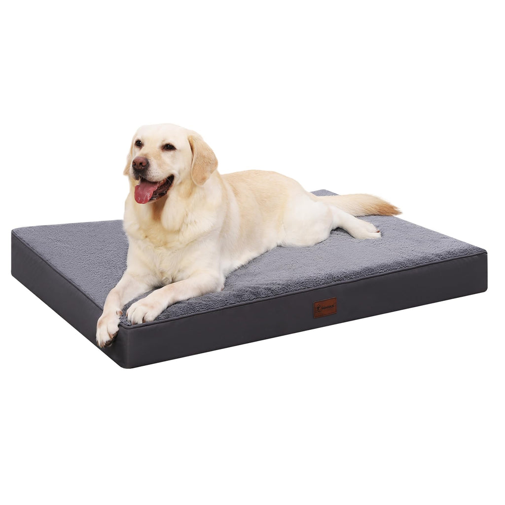 MIHIKK Waterproof Medium Size Dog Crate Bed Orthopedic 35x22 Grey