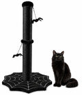 PuzzlePaw Gothic Cat Scratching Post with Spider Toys for Indoor Large Cats