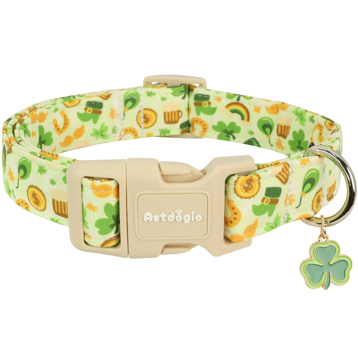 Astdogio Halloween Dog Collar, Fall Dog Collars for Small Dogs, Cute Pink Puppy Collar with Adorable Ghost & Pumpkin Design, Soft Cotton Small Dog Collars Girl Boy Dog Collar-S