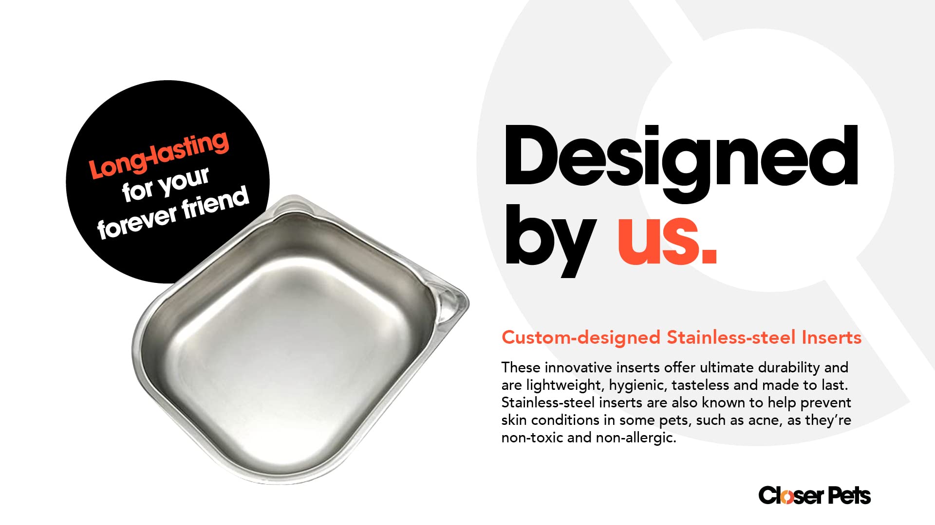Cat Mate Stainless Steel Bowl Inserts for C100 & C200 Automatic Pet Feeders (Pack of 2)