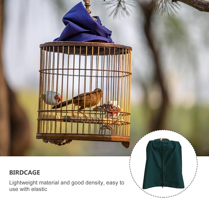 VOSAREA Round Bird Cage Cover Round Dome Top Parrot Cage Cover Waterproof and Windproof Ideal for Parrots Canaries and Cockatiels (Random Color)