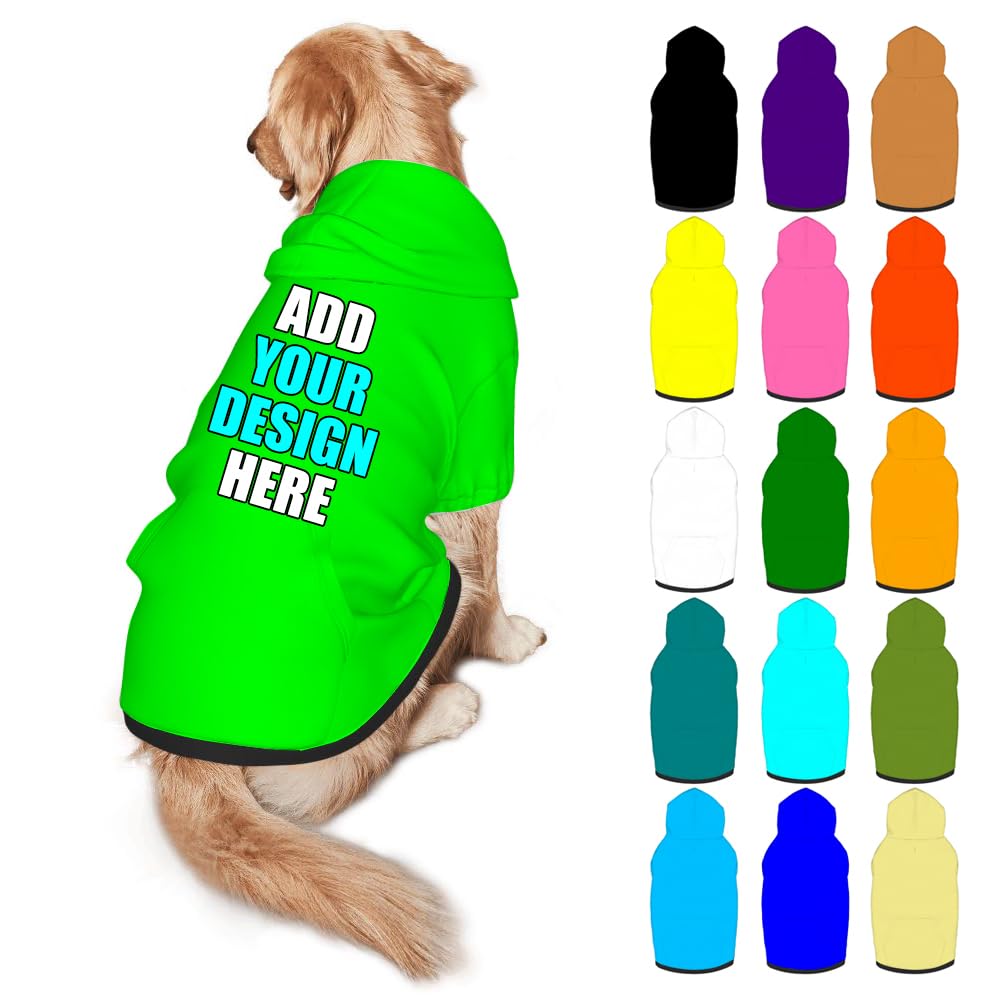 Mynvzrk Custom Dog Hoodie Personalized Photo Text Logo Name Dog Clothes, Soft & Warm for Puppy Sweatshirt Hooded for Small Medium Large Dogs Girl/Boy Cats/Kitten, Brown, S