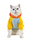 QWINEE Basic Dog Hoodie Sweatshirt Puppy Sweater Warm Cat Costumes Pet Clothes for Chihuahua Puppy Kitten Small Medium Dogs Orange and Blue Small