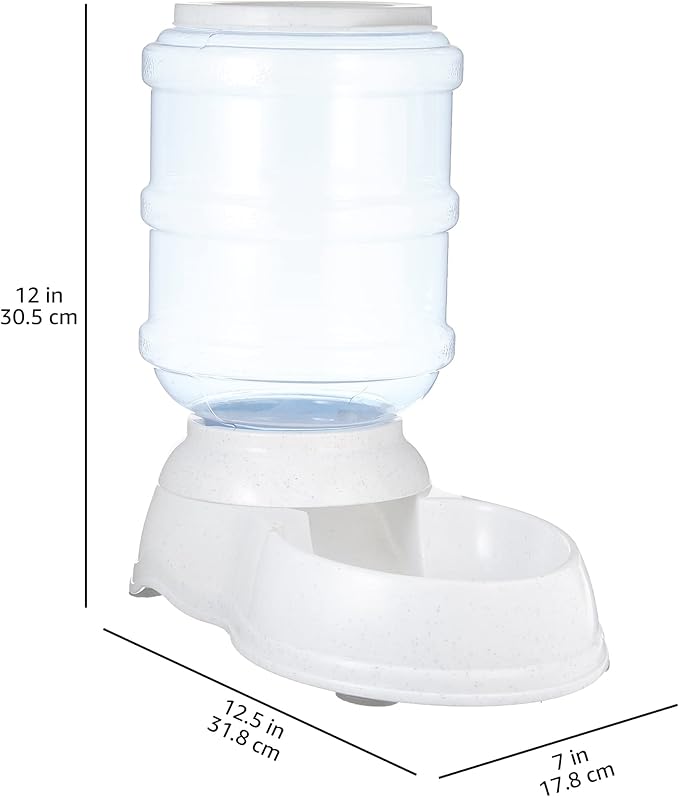 Amazon Basics Gravity Pet Food Feeder for Dogs and Cats, Easy to Clean, Easy to Fill, Removable Lid, 152fl.oz Capacity, Small