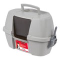 IRIS USA Large Front Door Cat Litter Box, Walk-in Entry, Gray