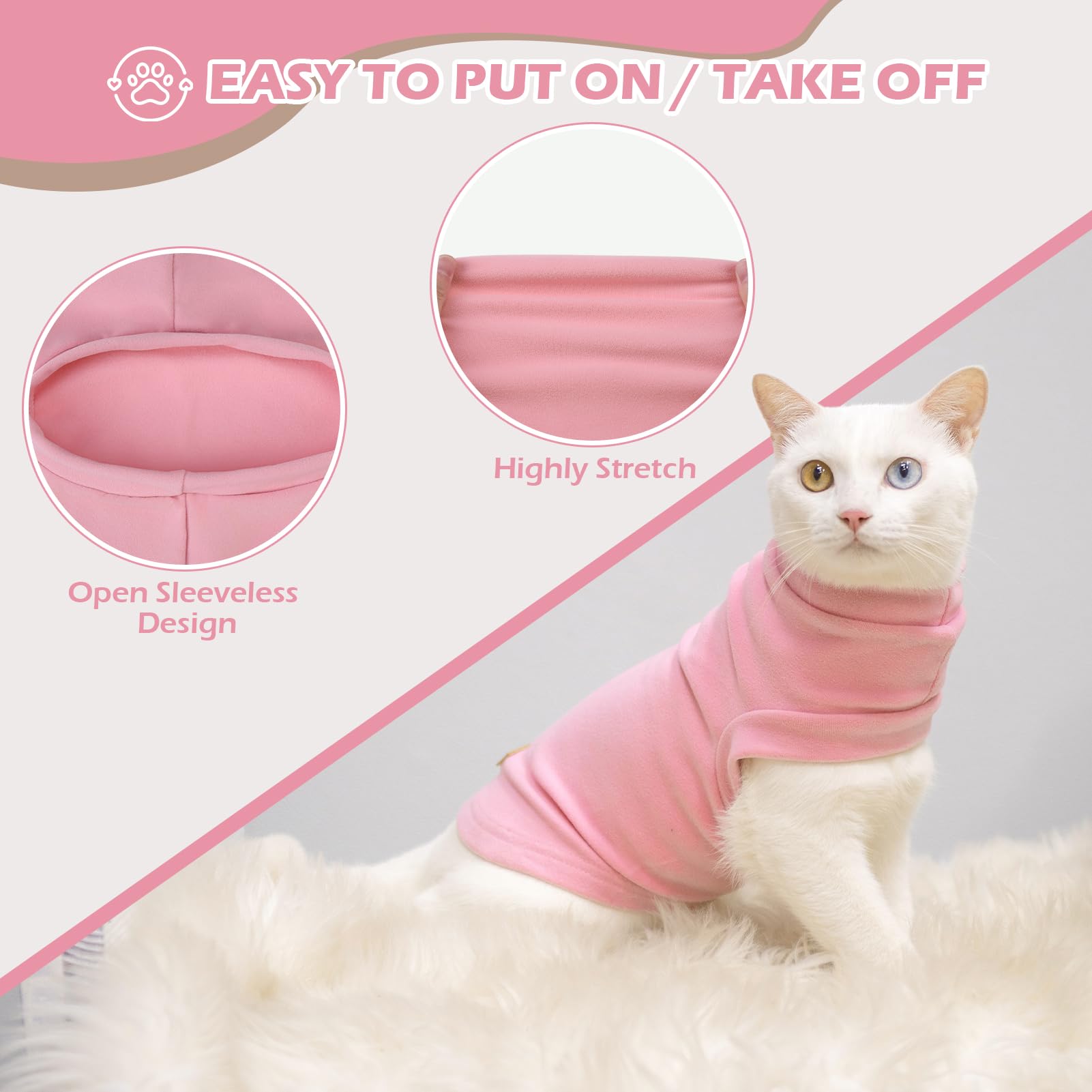 EXPAWLORER Cat Sweater Warm Fleece Pet Clothes for Cats Only
