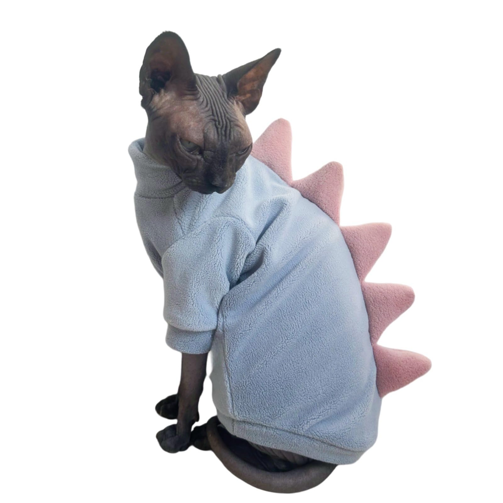 Sky Blue Dinosaur Sphynx Cat Clothes Sweater Hairless Cat Apparel