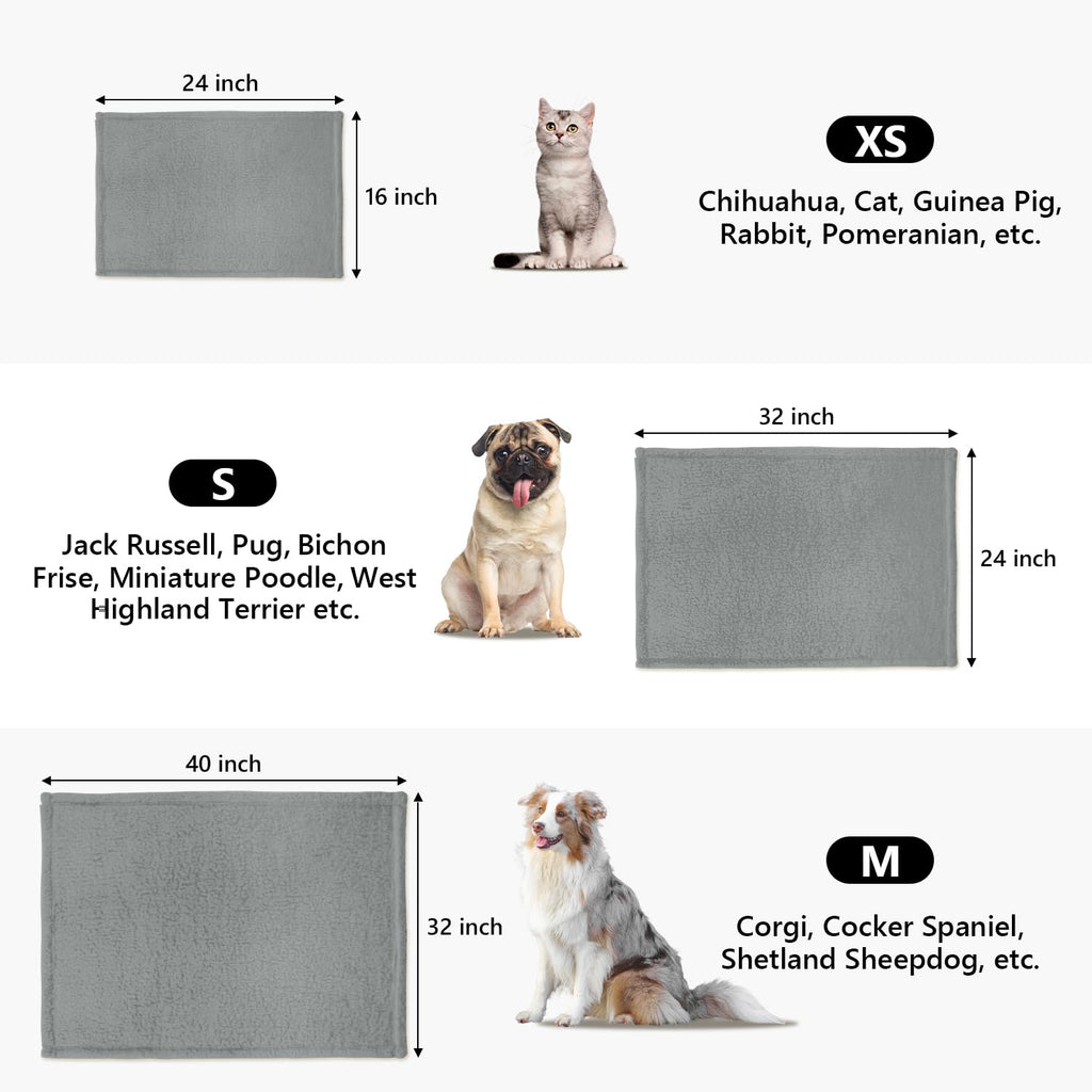 furrybaby Pet Blanket, Soft Warm Sherpa Fleece Bed Blanket for Small Pets