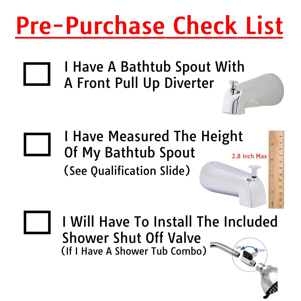 Wondurdog Bathtub Spout and Garden Hose Attachment Dog Wash Kit w/Splash Shield and Rubber Scrubbing Teeth. Tub Spouts with Front Pull Up Diverter Only. Pet Grooming for Long and Short Hair.