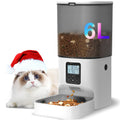 ANDOLL HOME Automatic Cat Feeder, 6L Cat Food Dispenser with 10s Voice Recorder, Pet Feeder up to 8 Meals per Day, Timed Feeder with Dry Food Sealed Ring (Jade White)