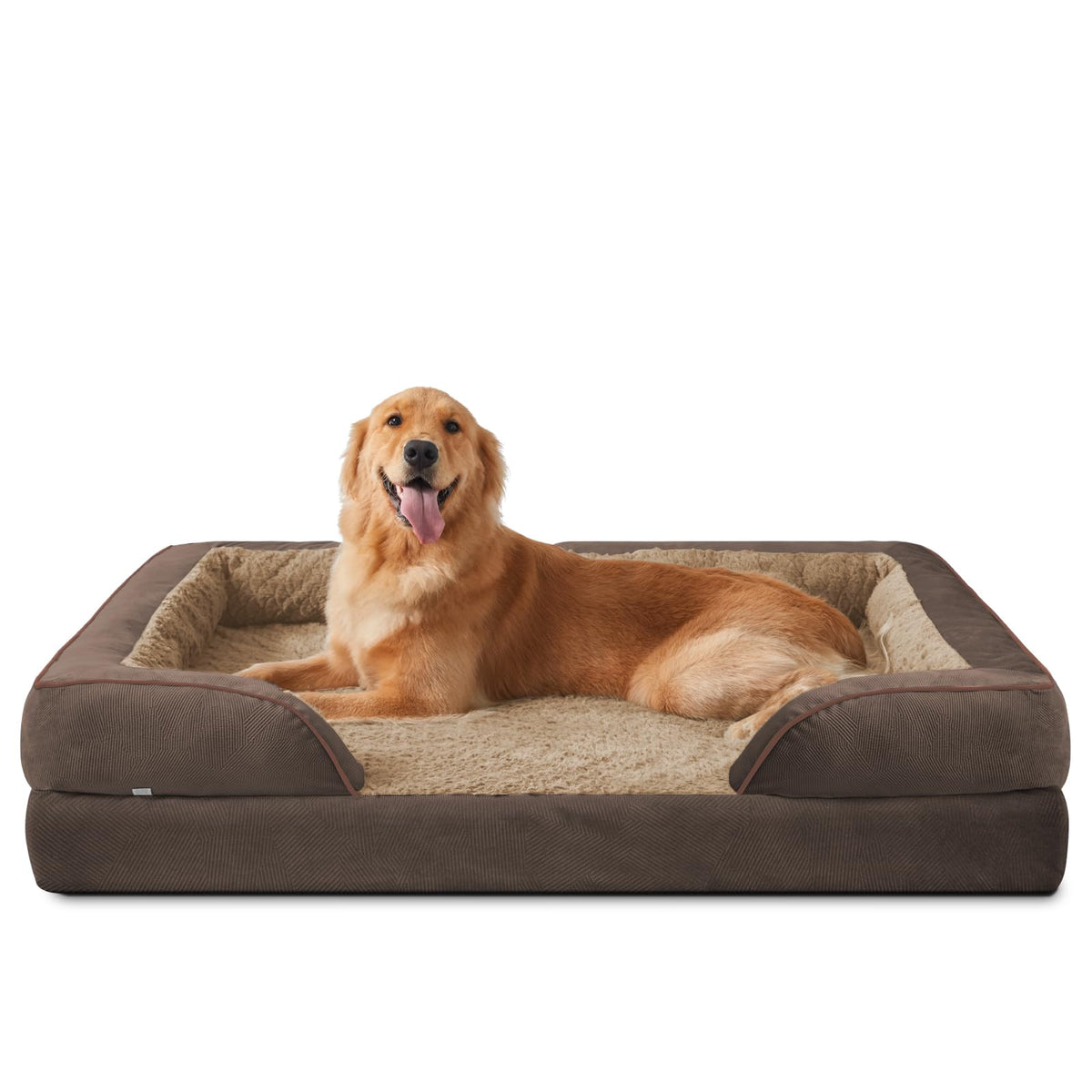 INVENHO Orthopedic Medium Dog Dogs, Egg-Crate Foam Dog Couch with Washable Removable Cover, Waterproof Lining and Nonskid Bottom