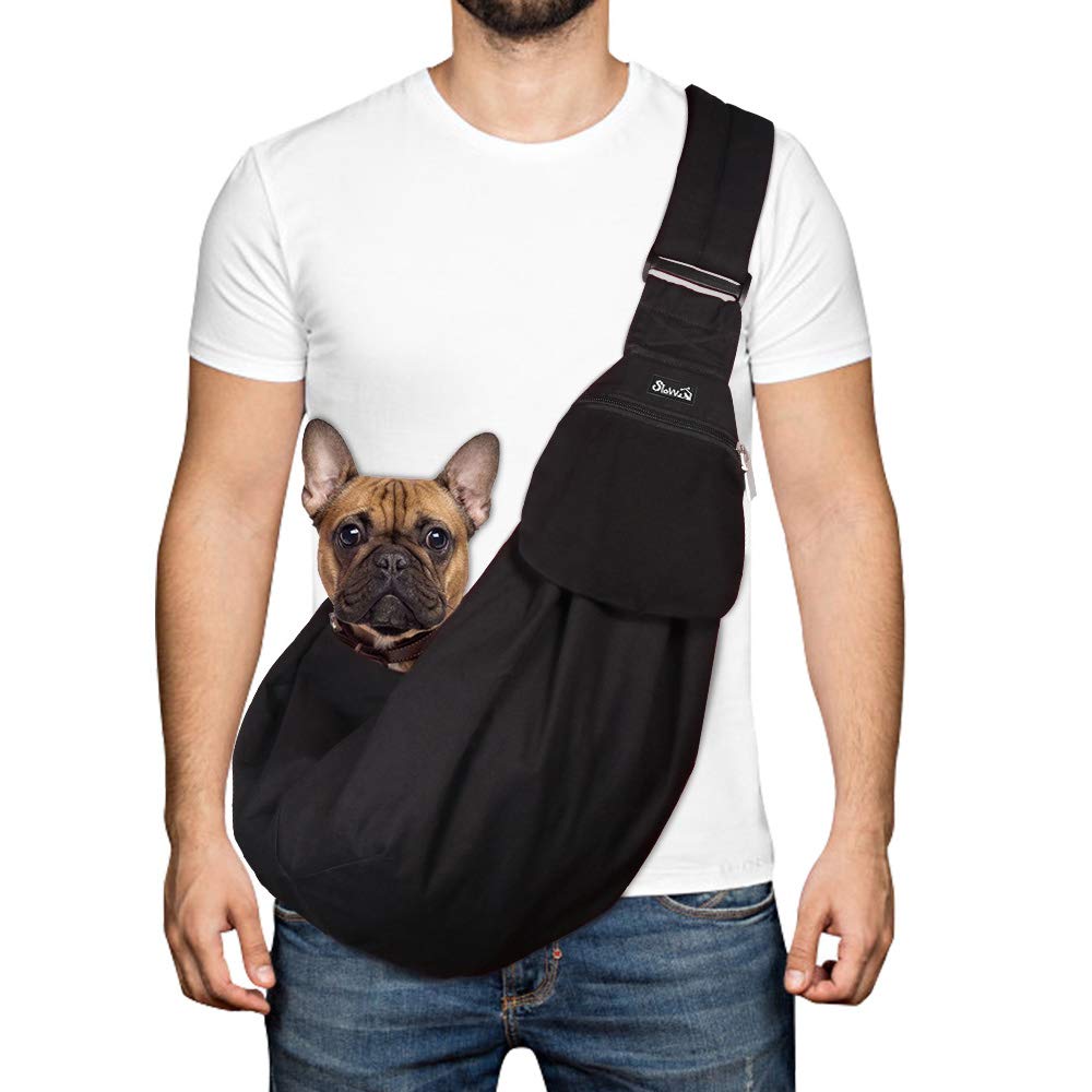 SlowTon Dog Carrier Sling - Thick Padded Shoulder Strap Adjustable, DGY S