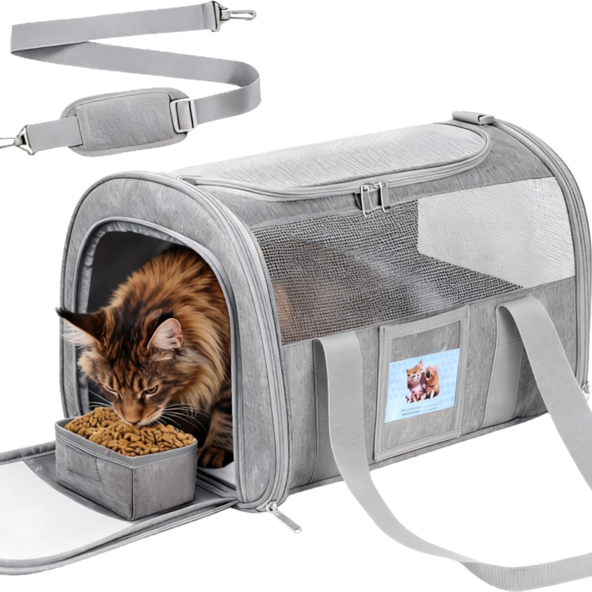 Large Soft Cat Carrier Up to 28 Lbs, Washable Pet Bag Medium to Big Pets