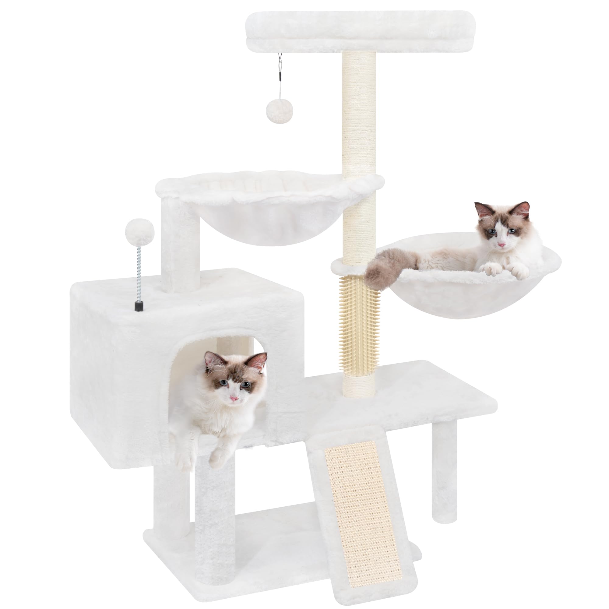 ROYPET 3-Tier Grey Cat Tree Tower with Hammocks (Beige, 39.4'')