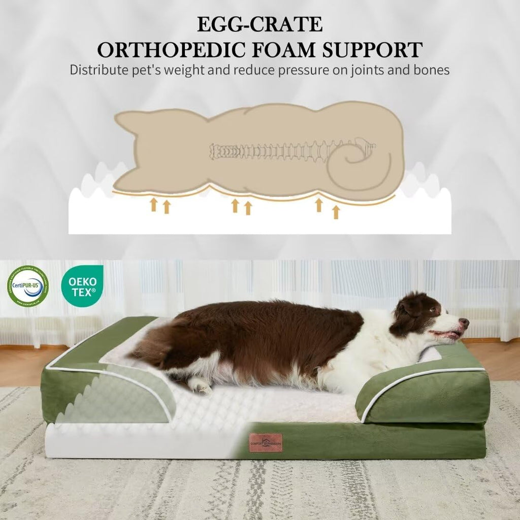 Comfort Expression Orthopedic Dog Bed for Extra Large Dogs with Bolster