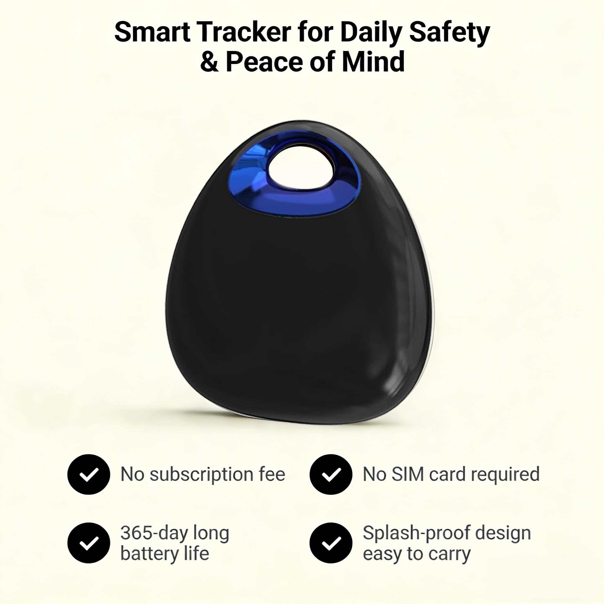 LFNOONE GPS Pet Tracker with Apple Find My Network, Android Compatibility, Real-Time Location Tracking, Water-Resistant (DINGWEIQI04)