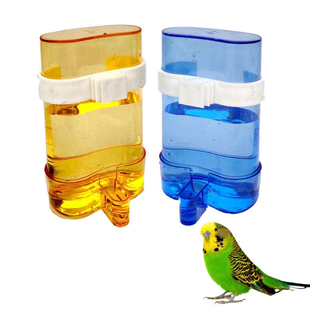 Parakeet Water Dispenser Parrot Water Feeder Bird Seed Container for Cage Cockatiel Cage Accessories Automatic Feeding for Budgies Finch Small Birds 2pcs
