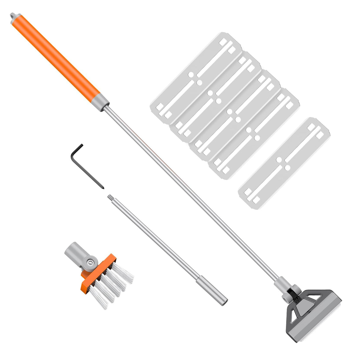 Pawfly Aquarium Algae Scraper Cleaner Fish Tank Brush with 5 Stainless Steel Blades, 26 Inch Aquarium Glass Scraper Aquarium Cleaning Tool