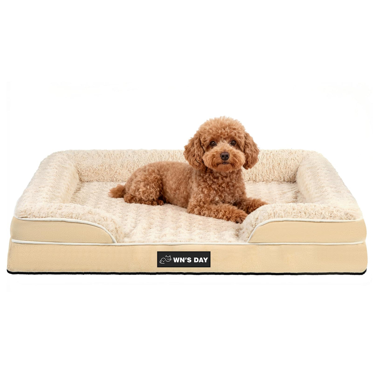 Orthopedic Dog Beds for Large Dogs, Memory Foam Dog Bed, Dog Sofa(Beige, L)