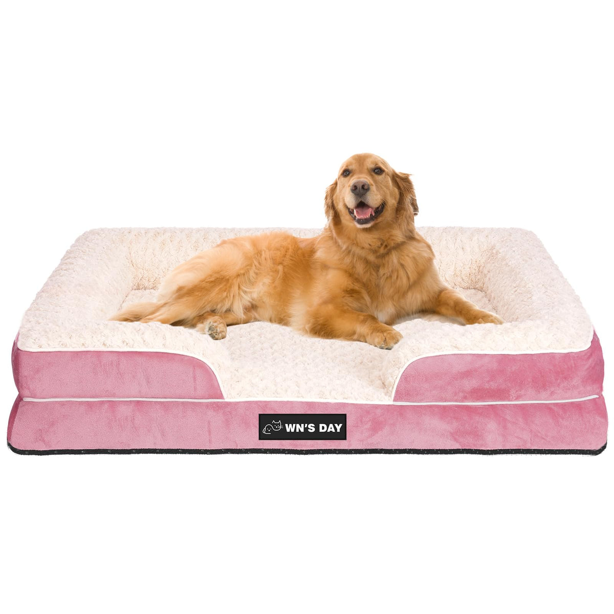 Orthopedic Dog Beds for Large Dogs, Memory Foam Dog Bed, Dog Sofa(Beige, L)