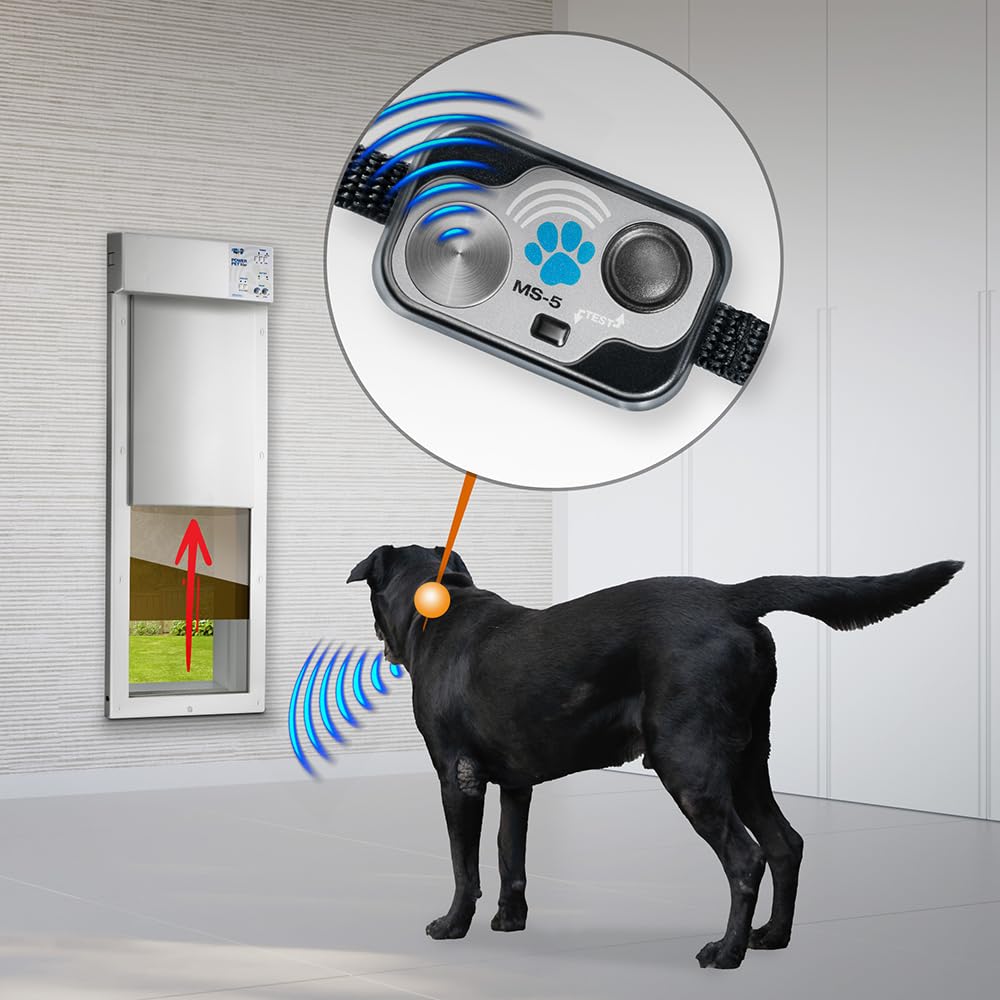 Genuine MS-5® Automatic Pet Door Collar 2-Pack, Tested & Certified by High Tech Pet with 6 Free Premium Batteries. Complies with Power Pet Door Performance Warranty.