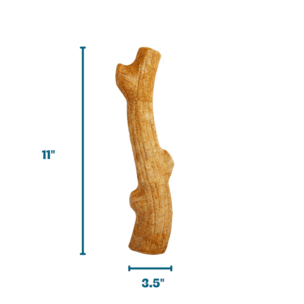 Pupstages Super Dogwood Dog Chew Toy, Made in the USA, Real-Wood Blend, NaturalWood Flavor & Texture, Moderate Chewers, Large, 11"