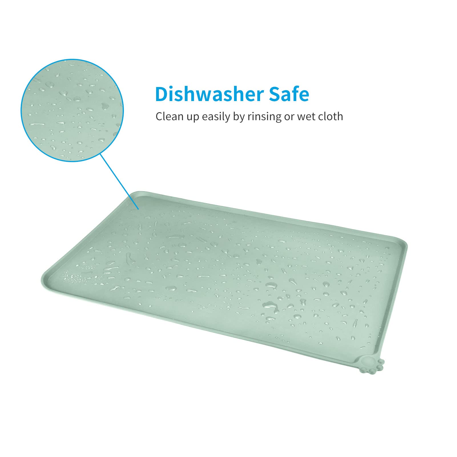 AUDWUD Waterproof Silicone Pet Feeding Mats,Anti-Slip Dog Food Bowl Pad
