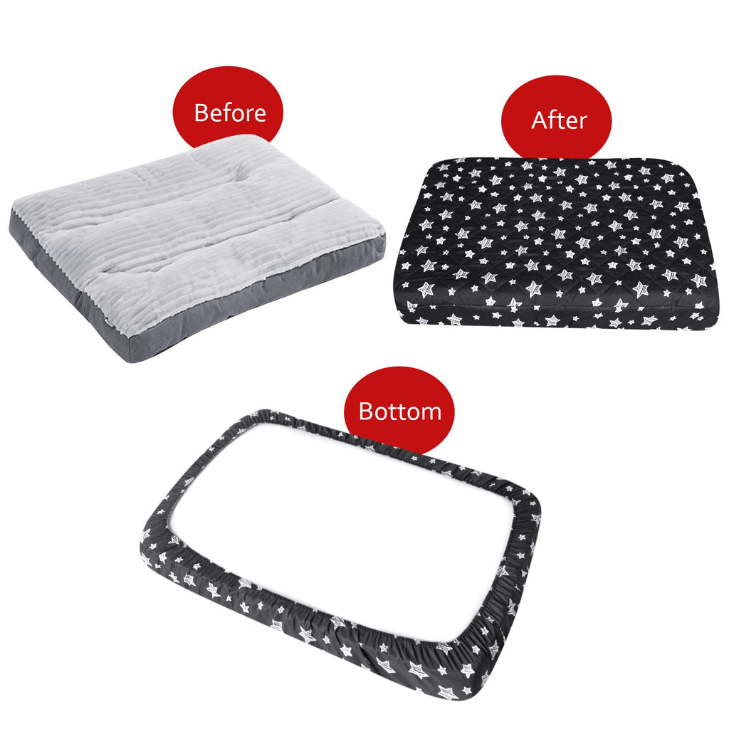 Waterproof Dog Bed Covers Replacement Lovely Black Star Print, 27x36 Inches