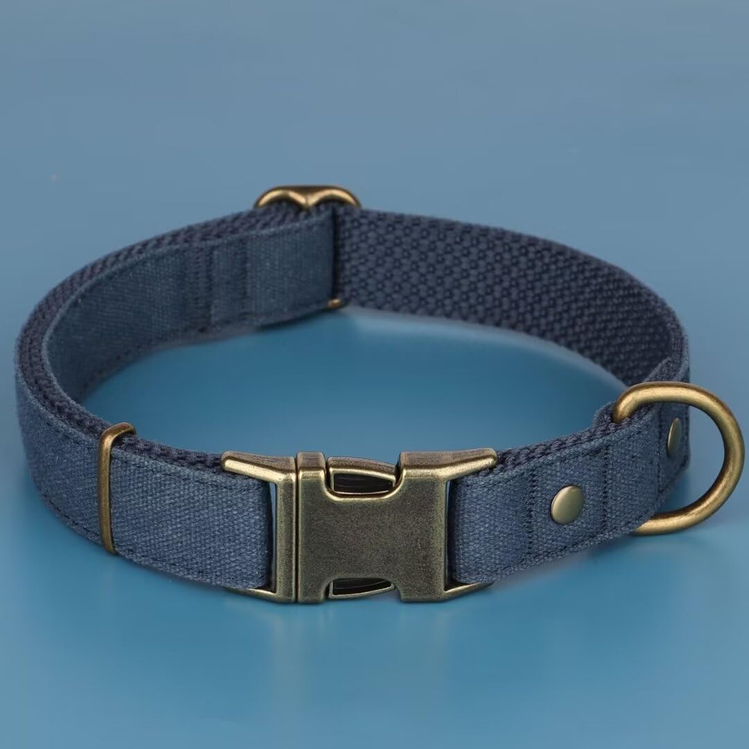 PET ARTIST Dog Collars for Medium Dogs, Soft Padded Premium Nylon Dog Collar with Quick Release Metal Buckle, Durable & Adjustable Pet Collars for Boy Gifts, Blue, M (Fit 13-20")