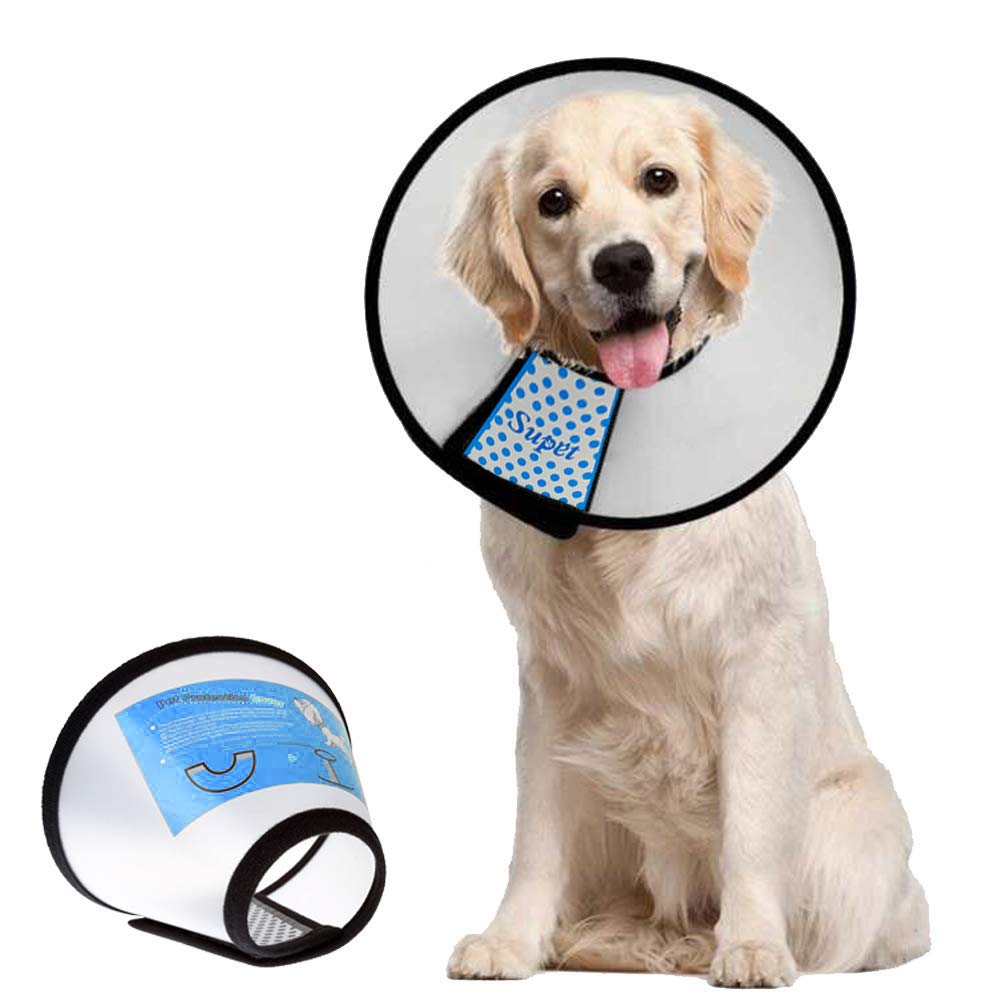 Supet Dog Cone Collar After Surgery to Stop Licking: Adjustable Recovery Elizabeth Collar Alternative for Large Medium Small Dogs, Plastic Pet Head Neck Cone (XS)