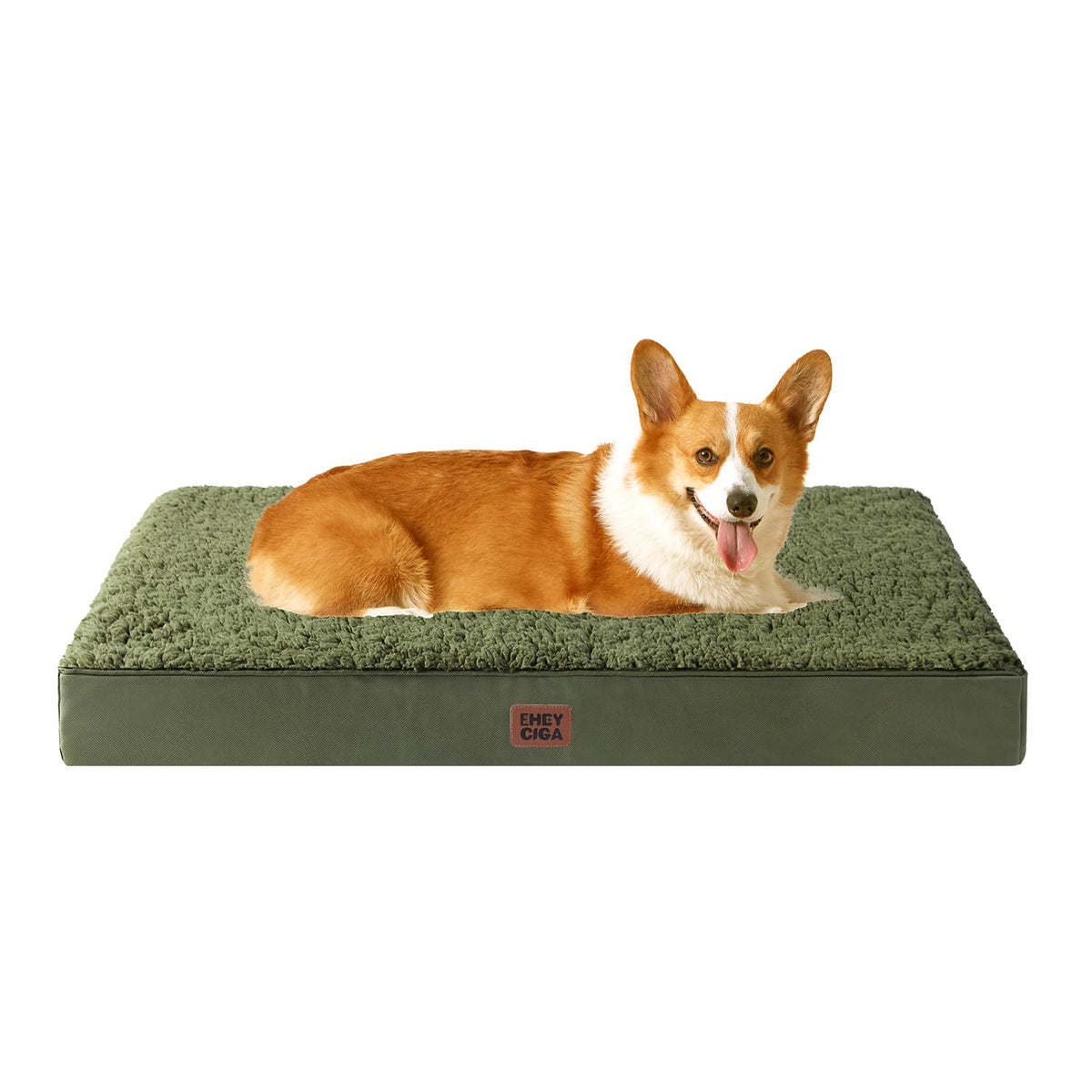 EHEYCIGA Orthopedic Dog Bed Large with Removable Washable Cover, 35IN Beige