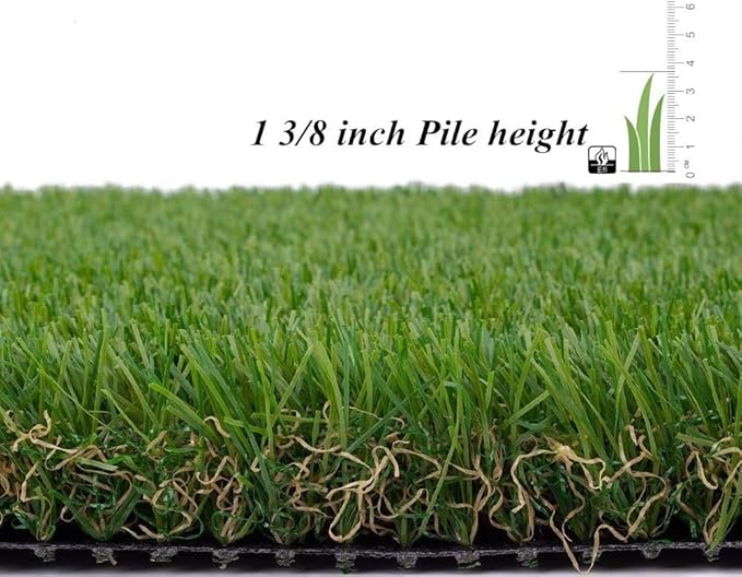 ALTRUISTIC Artificial Grass 9FTX97FT(873 Square Feet), Realistic Fake Grass Deluxe Turf Synthetic Thick Lawn Pet Turf, 1 3/8” Height, Outdoor Decor, Customized