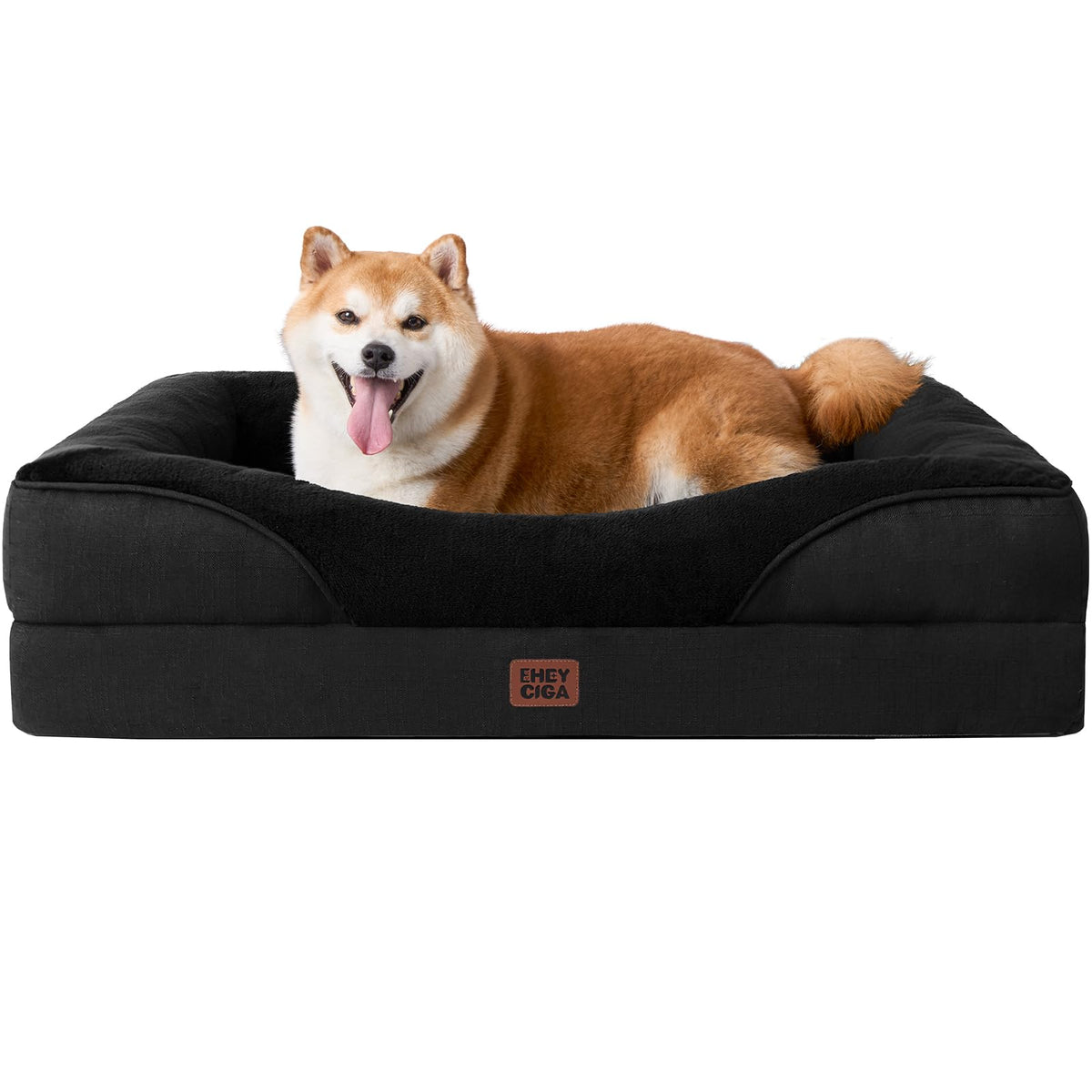 EHEYCIGA Orthopedic XL Dog Bed for Large Dog, Memory Foam Dog Couch, Beige