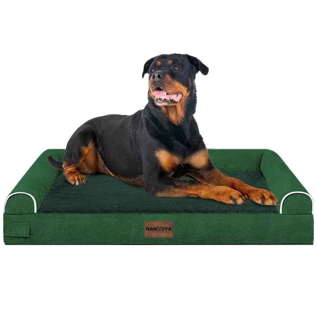 NANUYA Orthopedic Dog Bed for XX-Large Dogs, 44 x 34 Inch, Emerald