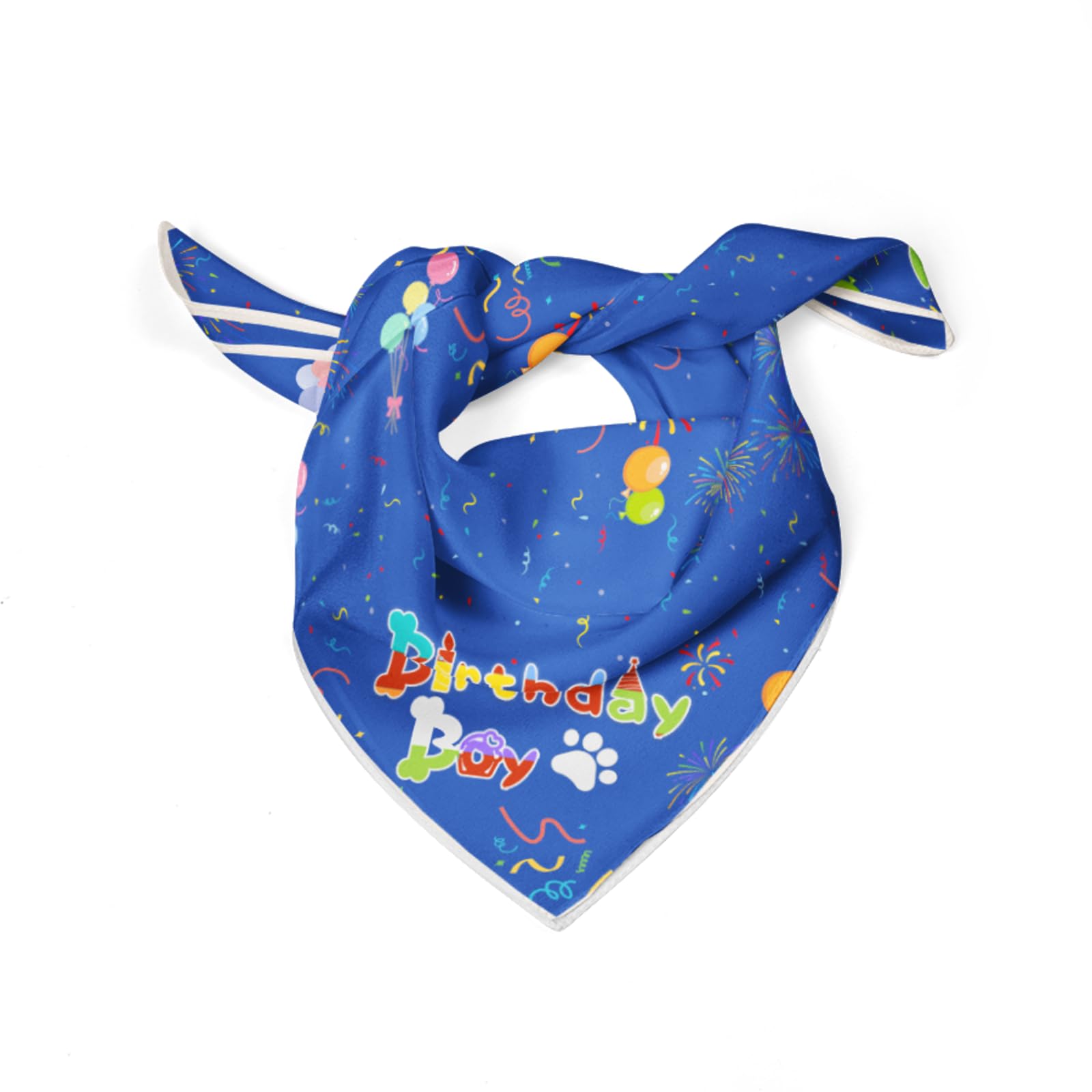 PAPIAMEN Birthday Dog Bandanas Boy,Blue Reflective Dogs Scarfs for Birthday Party Decorations Supplies for Dogs Pet Accessories,Cat Dogs Triangle Pet Scarves for Large Dogs Outfit,L