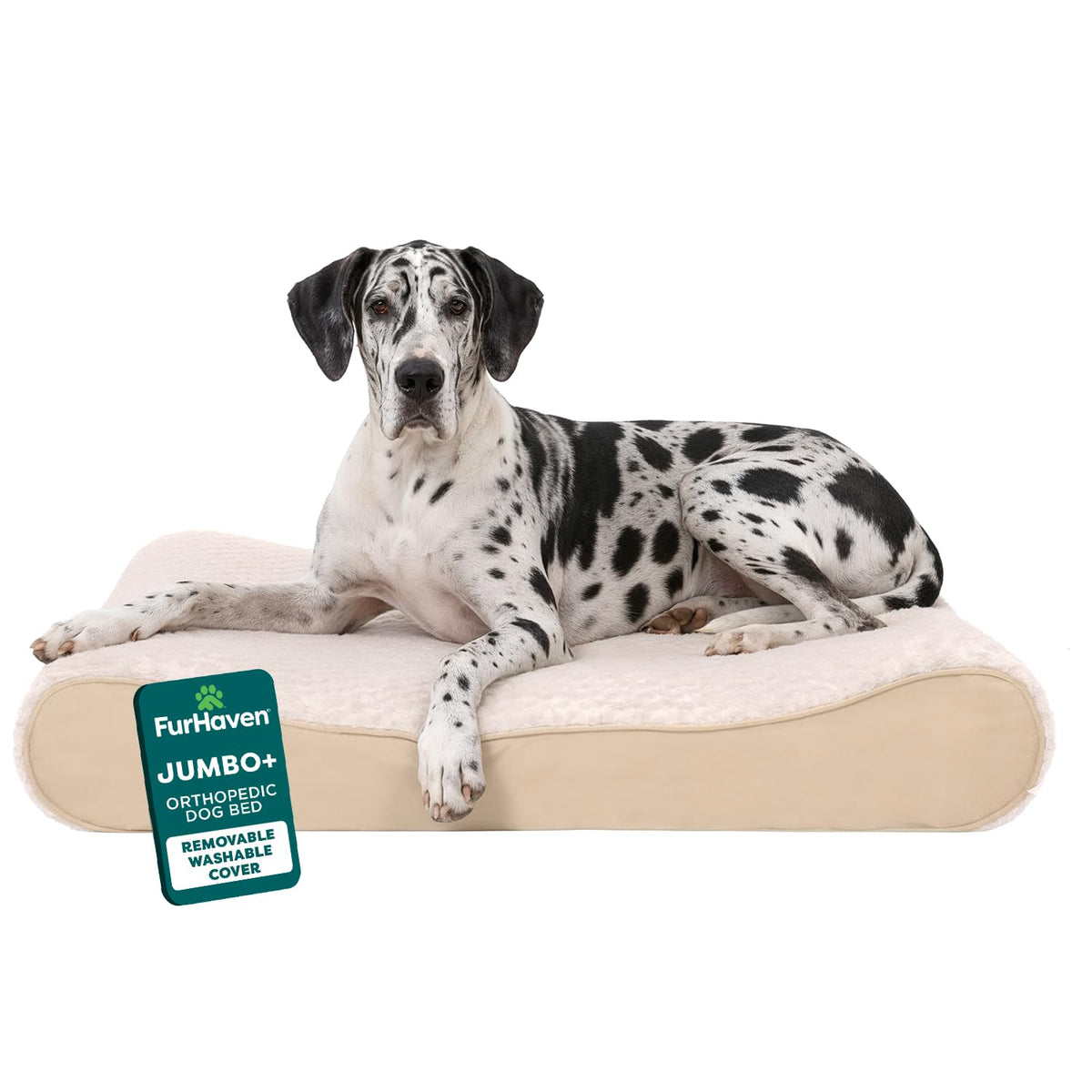 Furhaven Orthopedic Dog Bed for Large Dogs w/ Removable Washable Cover, For Dogs Up to 150 lbs - Ultra Plush Faux Fur & Suede Luxe Lounger Contour Mattress - Gray, Jumbo Plus/XXL