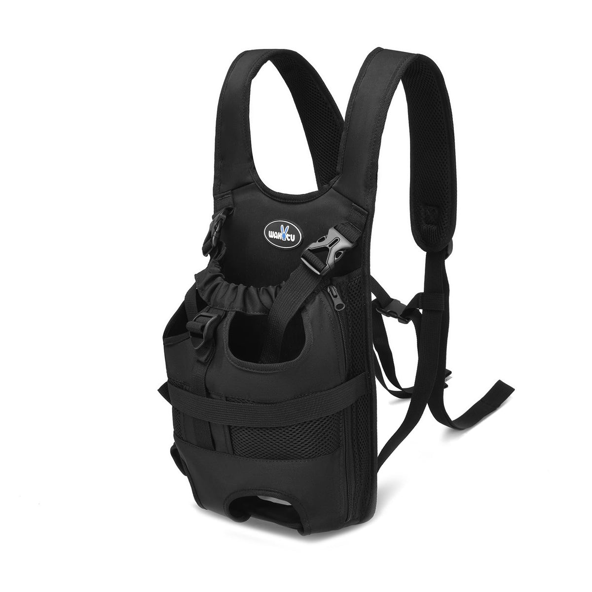 Wakytu Dog Front Carrier Backpacks for Small Dogs, Legs Out Pet Carrier Sling Backpack with Adjustable Padded Ventilated Shoulder Straps, Easy-Fit for Traveling Hiking Camping, Medium
