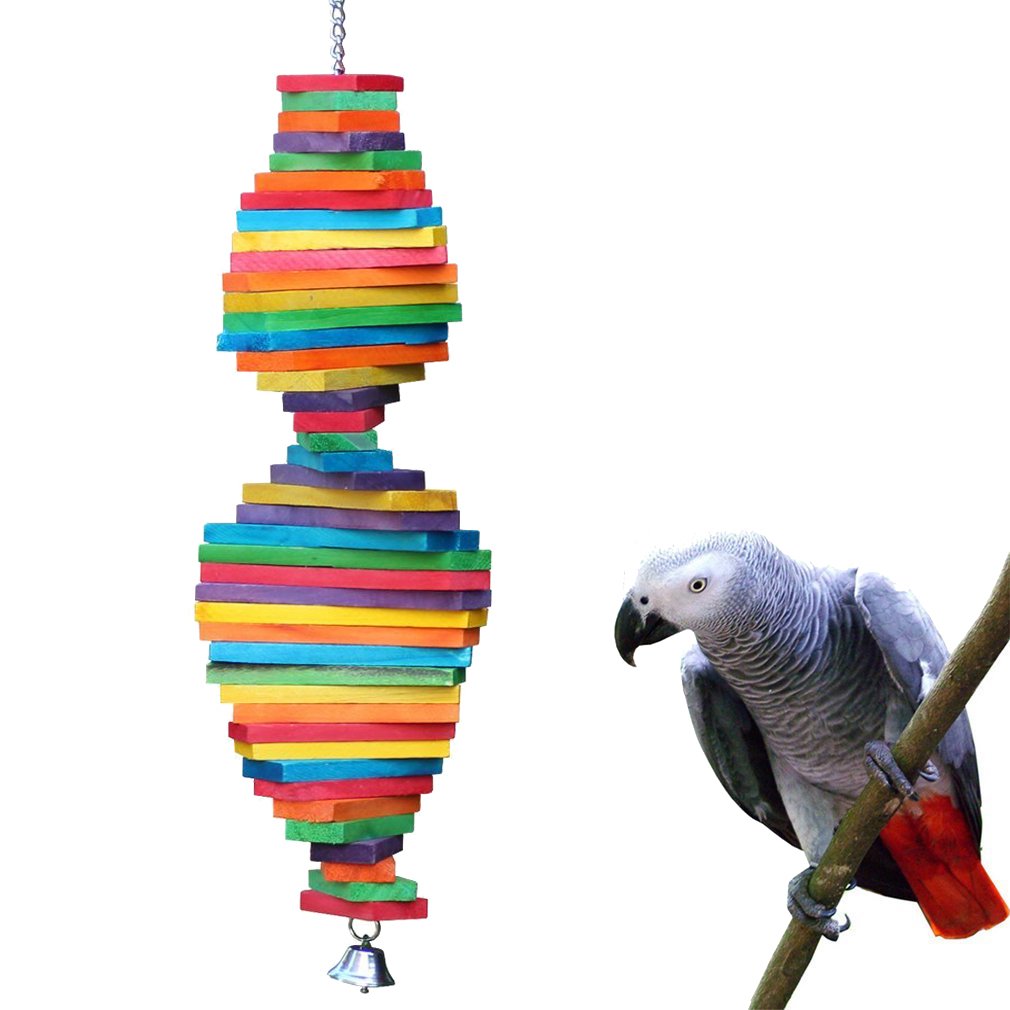 KINTOR Bird Chewing Toy Large Medium Parrot Cage Bite Toys African Grey Macaws Cockatoos Eclectus (Banana-22inch)