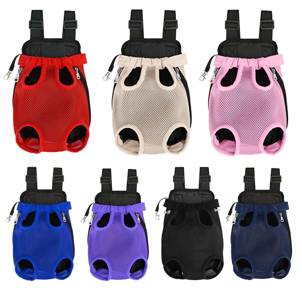 Pet Carrier Backpack - Adjustable Pet Front Cat Dog Carrier Backpack Travel Bag,Legs Out,Easy-Fit for Traveling Hiking Camping for Small Medium Dogs Cats Puppies. (Pink, Small)
