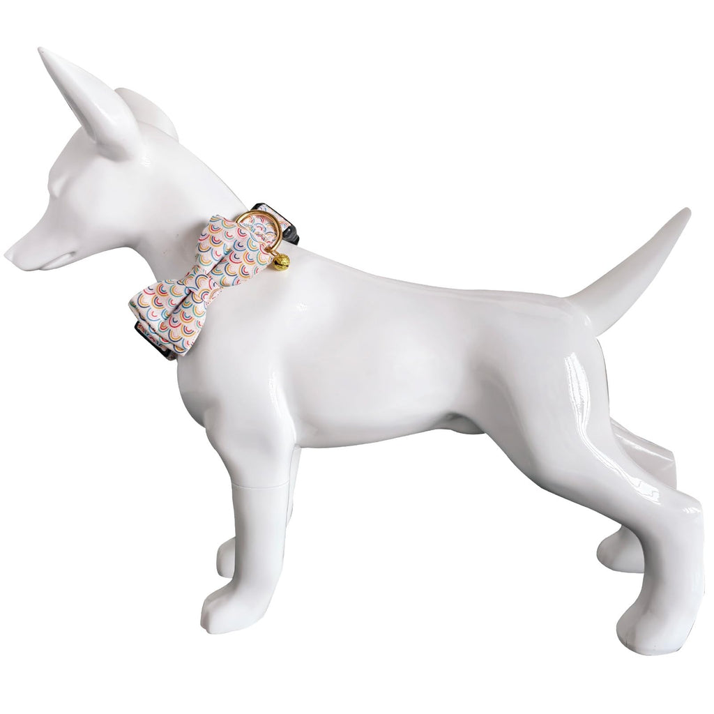 Yizepet Dog Collar with Bow Tie- Adjustable pet Collar for Dogs with Plastic Buckle Collar, Stylish Pattern for Small Medium or Large Boy and Girl Dog and Cat